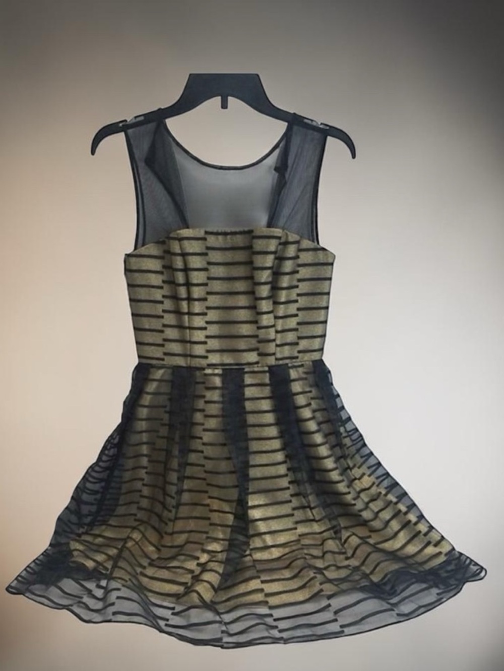 Marciano Women's Black & Gold Lacey Dress Size 6